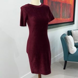 Forever 21 Burgundy velvet tight dress